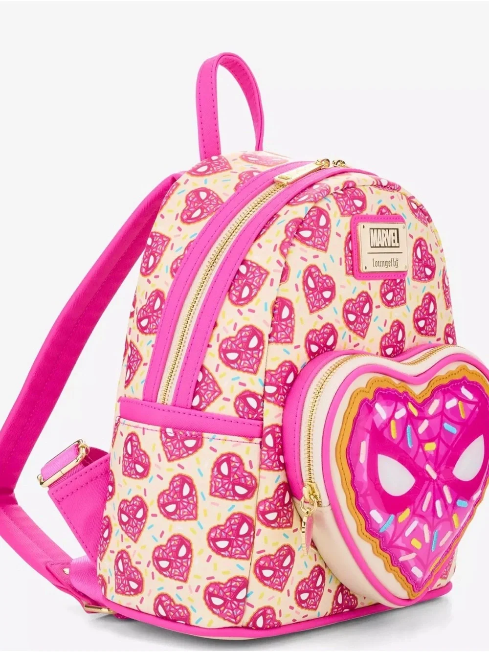 Loungefly Marvel Spider-Man Sprinkle Donut Mask Backpack NWT BoxLunch Exclusive - Picture 2 of 4